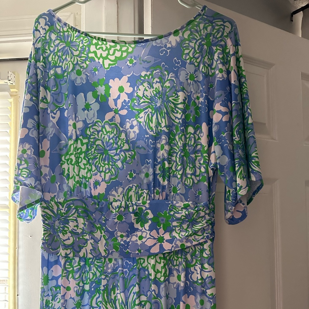 Lilly Pulitzer Blue and Green Floral Dress